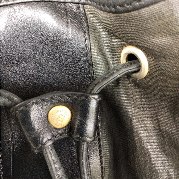 Fendi Black Leather Black Leather/Coated Canvas Vintage Bag - Picture 4 of 12